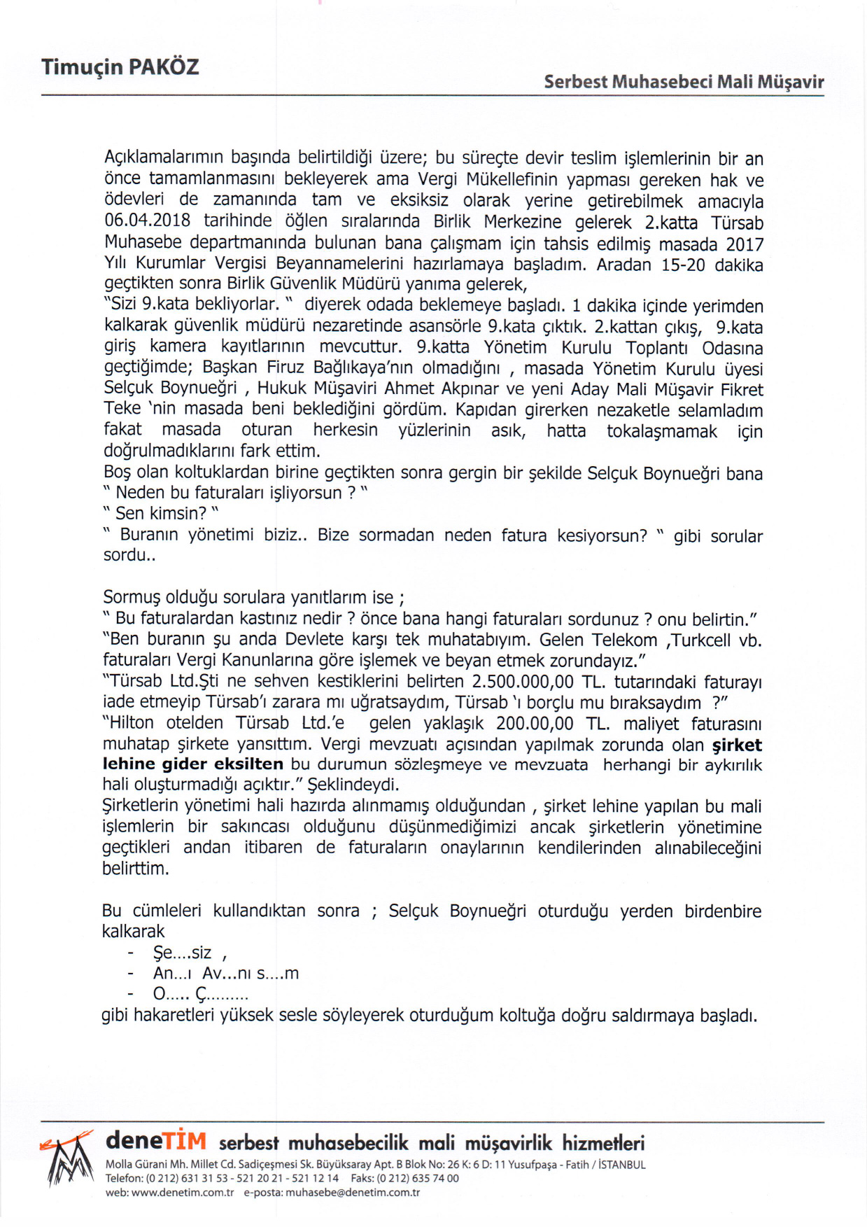 T�rsab'da ya�ananlar ile ilgili kamuoyuna a��klama